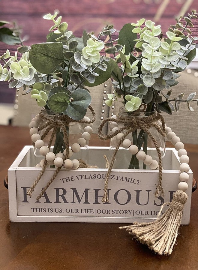 GRBAMBI 58inch Wood Beads Garland Farmhouse Beads - Natural Prayer Wood String Beads Decorative Beads for Wall Hanging Vase Handle Door Boho Decor - Image 4